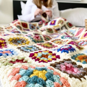 PATTERN Dockside Squares Throw A Traditional Crochet Granny Square Blanket Cozy Hygge Cottage DIGITAL DOWNLOAD image 8