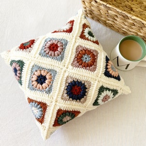 PATTERN Astrid Pillow Pattern Crochet Granny Square Puff Stitch Granny Square Pillow Crochet Flower DIGITAL DOWNLOAD image 10