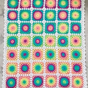 PATTERN Rainbow Baby Burst Blanket Pattern Crochet Granny Square Blanket Sunburst Blanket Pattern Danish Pastels DIGITAL DOWNLOAD image 10