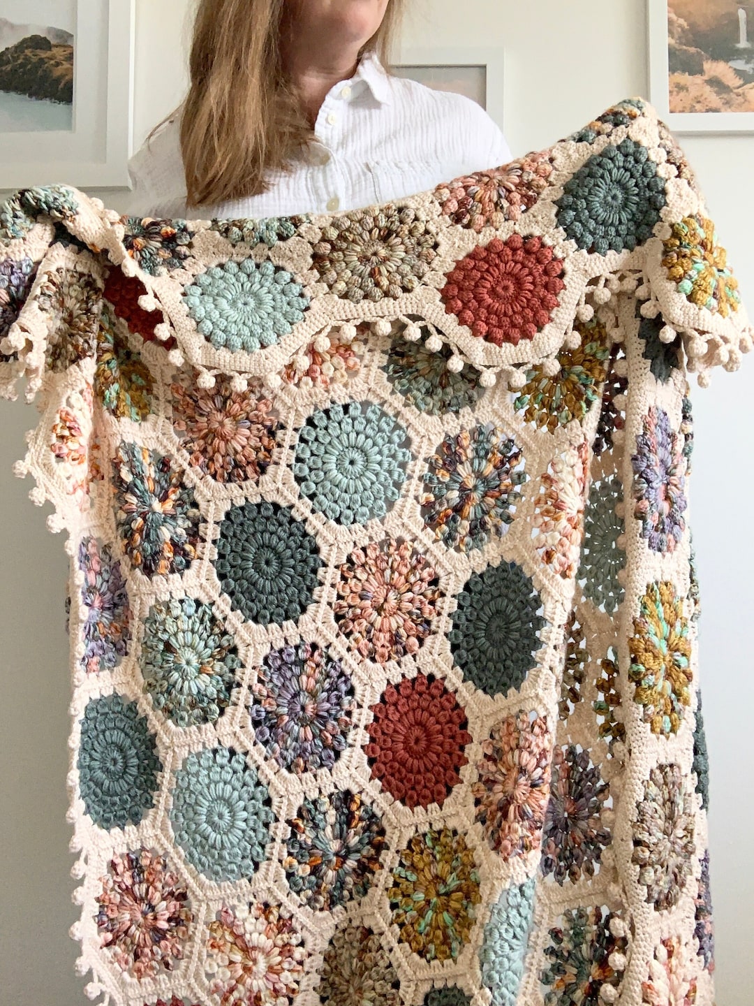 六角形 パッチワーク の ブランケット パッチワークのブランケット 大きめ | iichi 日々の暮らしを心地よく