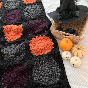 PATTERN | Special Edition Halloween, Autumn & Christmas Island Time Blanket | Crochet Sunburst Granny Square | Chunky | DIGITAL DOWNLOAD