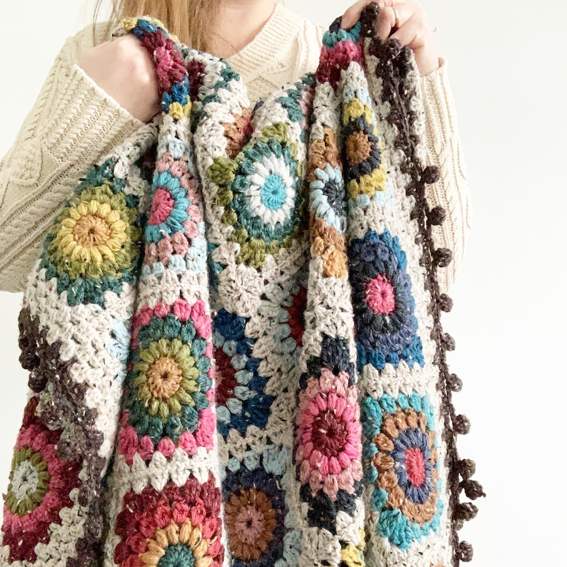 PATTERN Hygge Burst Blanket Crochet Granny Square Blanket Sunburst Granny Square DIGITAL DOWNLOAD image 8