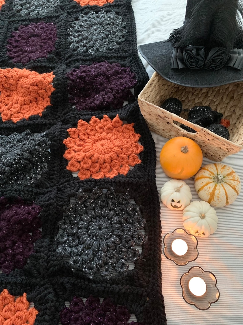 PATTERN Special Edition Autumn, Christmas & Halloween Island Time Blanket Crochet Sunburst Granny Square Chunky DIGITAL DOWNLOAD image 10