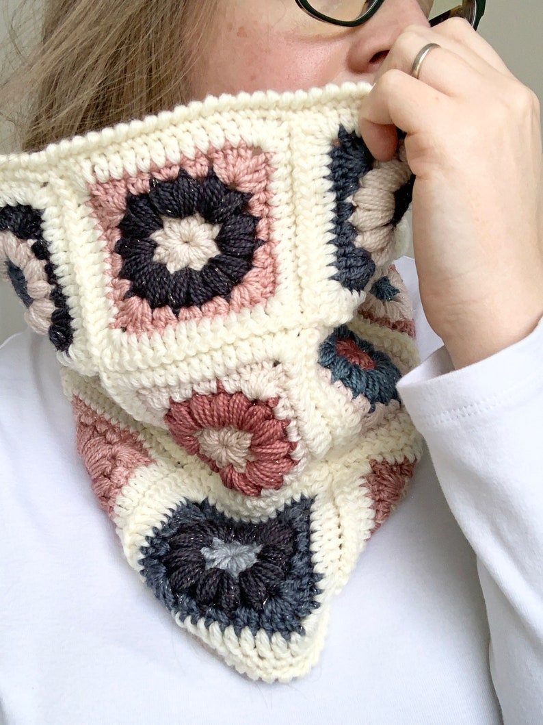 PATTERN Astrid Granny Cowl Pattern Crochet Granny Square Neck warmer Scarf Winter Accessories Snood DIGITAL DOWNLOAD image 7