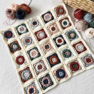 PATTERN Astrid Pillow Pattern Crochet Granny Square Puff Stitch Granny Square Pillow Crochet Flower DIGITAL DOWNLOAD image 7