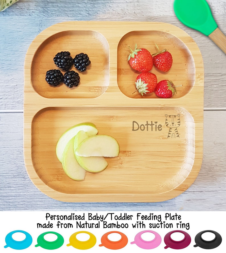 Personalised Baby and Toddler Feeding Plate made from Natural Etsy