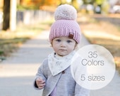 BABY and KIDS pom pom beanie kids winter hat, warm hat, winter hat, baby hat, baby beanie, toddler hats, beanies for girls, knit beanie,