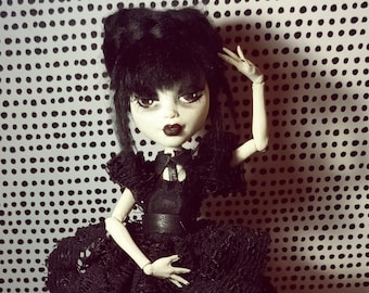 Ooak monster high doll Wednesday addams 2022 prom repaint