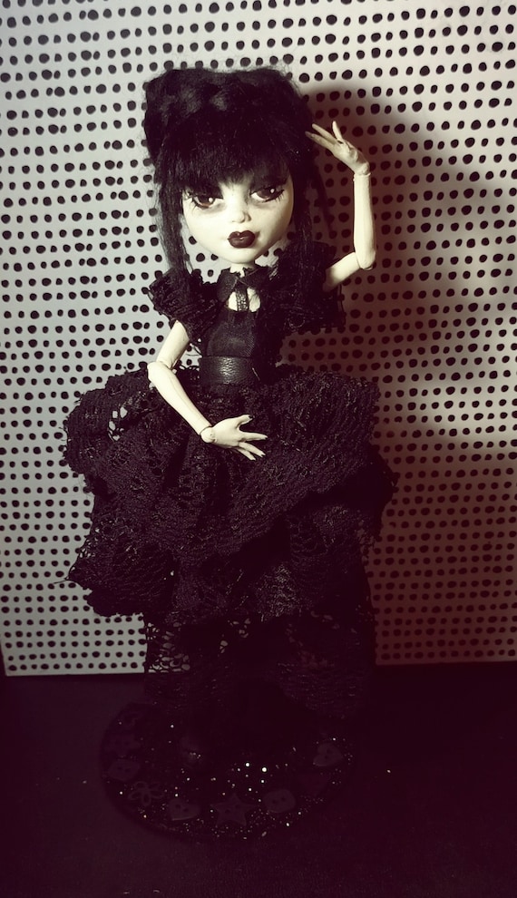 Ooak Monster High Doll Wednesday Addams 2022 Prom Repaint 