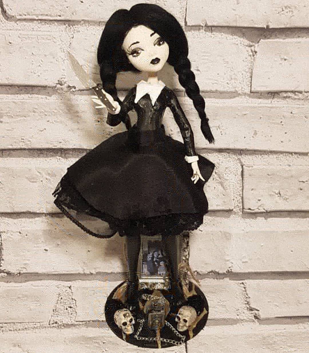 Ooak Monster High Doll Wednesday Addams Repaint Etsy