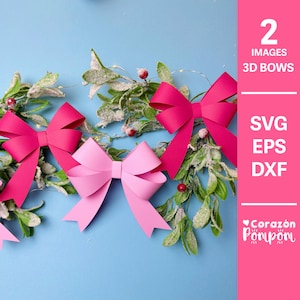 3D SVG Bogen Bundle für Cricut & Silhouette | Geschichtete Bogen Vorlagen | DIY Papierschleifen-Schnittdateien | Digitaler Download für Bastelprojekte