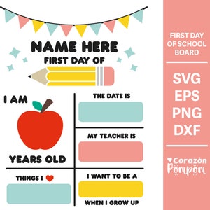 Primeiro dia do Conselho Escolar, Conselho Escolar, Primeiro Dia de Aula, Apple SVG, Arquivos SVG, Cricut, Silhueta