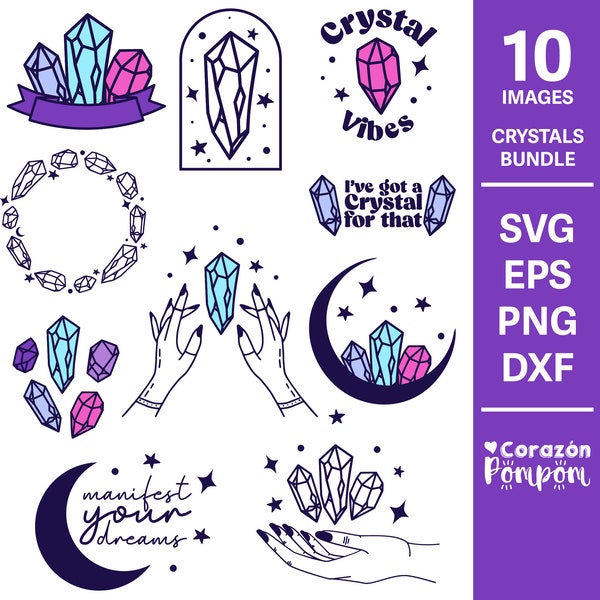 Crystal SVG, Mystical SVG, SVG Files, Crystal Lover, Cricut, Silhouette