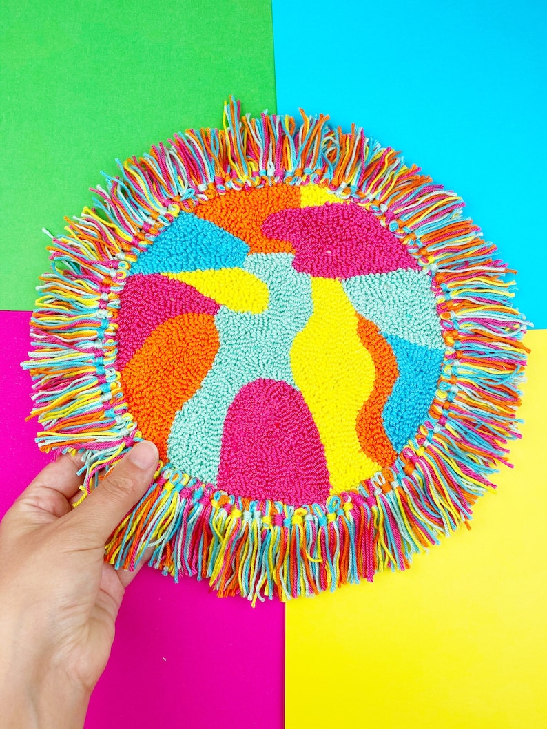 Abstract Punch Needle Hoop Wall art wall art punch needle Etsy