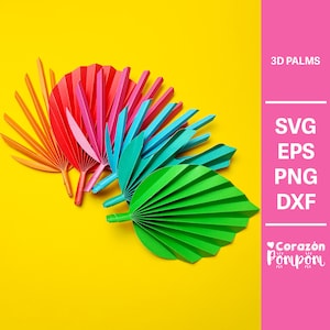 3D Palms SVG-bundel | Tropische palmboom gesneden bestanden voor Cricut & silhouet | Zomer strand decor | Digitale download | DIY-knutselsjabloon