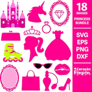 Barb SVG Bundle - Princess Silhouette for Cricut and Silhouette - Ideal for Dolls, Cake Toppers, and Crafting Projects