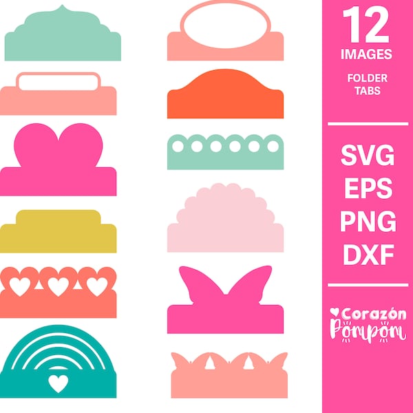 Folder Tabs, Scrapbooking SVG, Journalling SVG, SVG Files, Cricut, Silhouette, Tabs