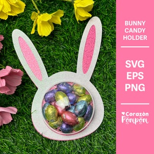 Bunny Candy Holder SVG pour Pâques - Cricut et Silhouette Craft Designs