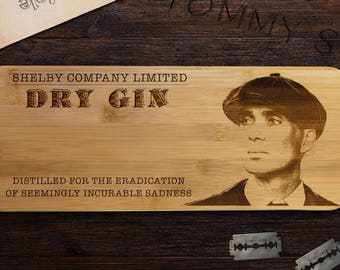 Peaky Blinders Gin Board, Quality Gift for Him, Gift For Her, Paddle Board for cutting your Limes.