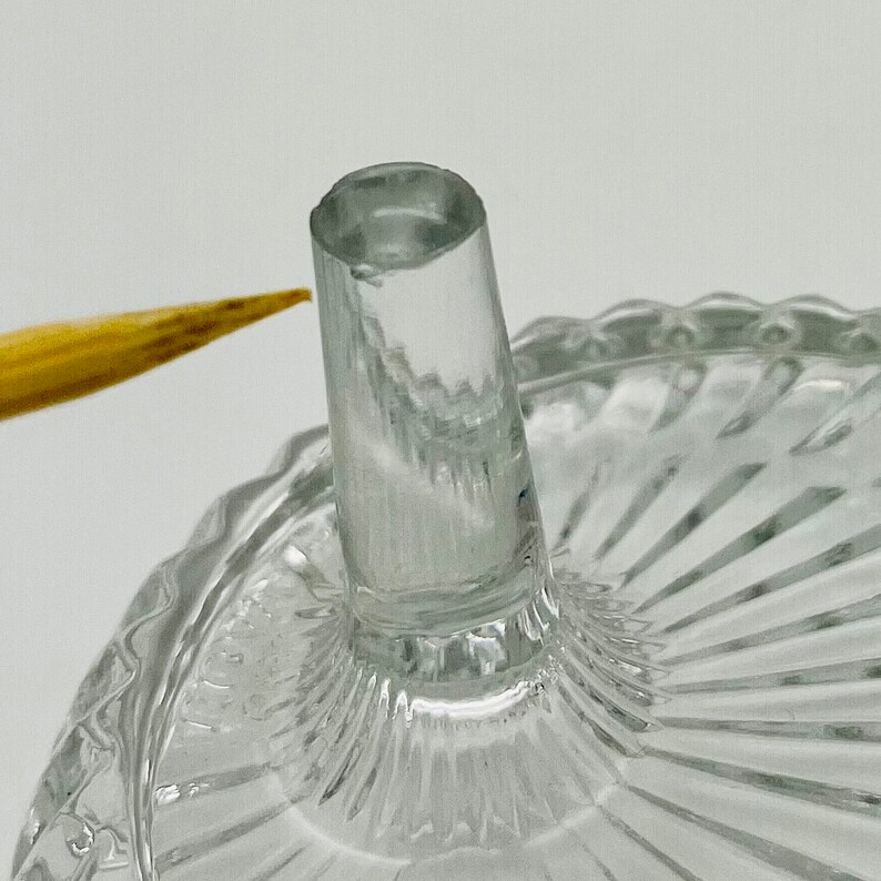 Vintage Clear Glass Ring Tree / Jewelry Holder Dish / Avon Early 1980's