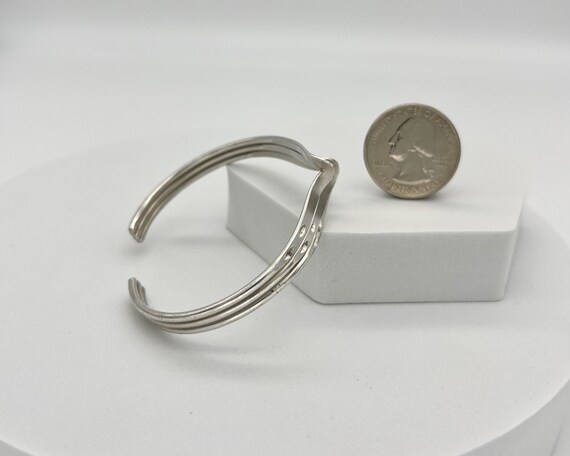 Vintage Silver Cuff Bracelet /  Stackable Bracele… - image 2