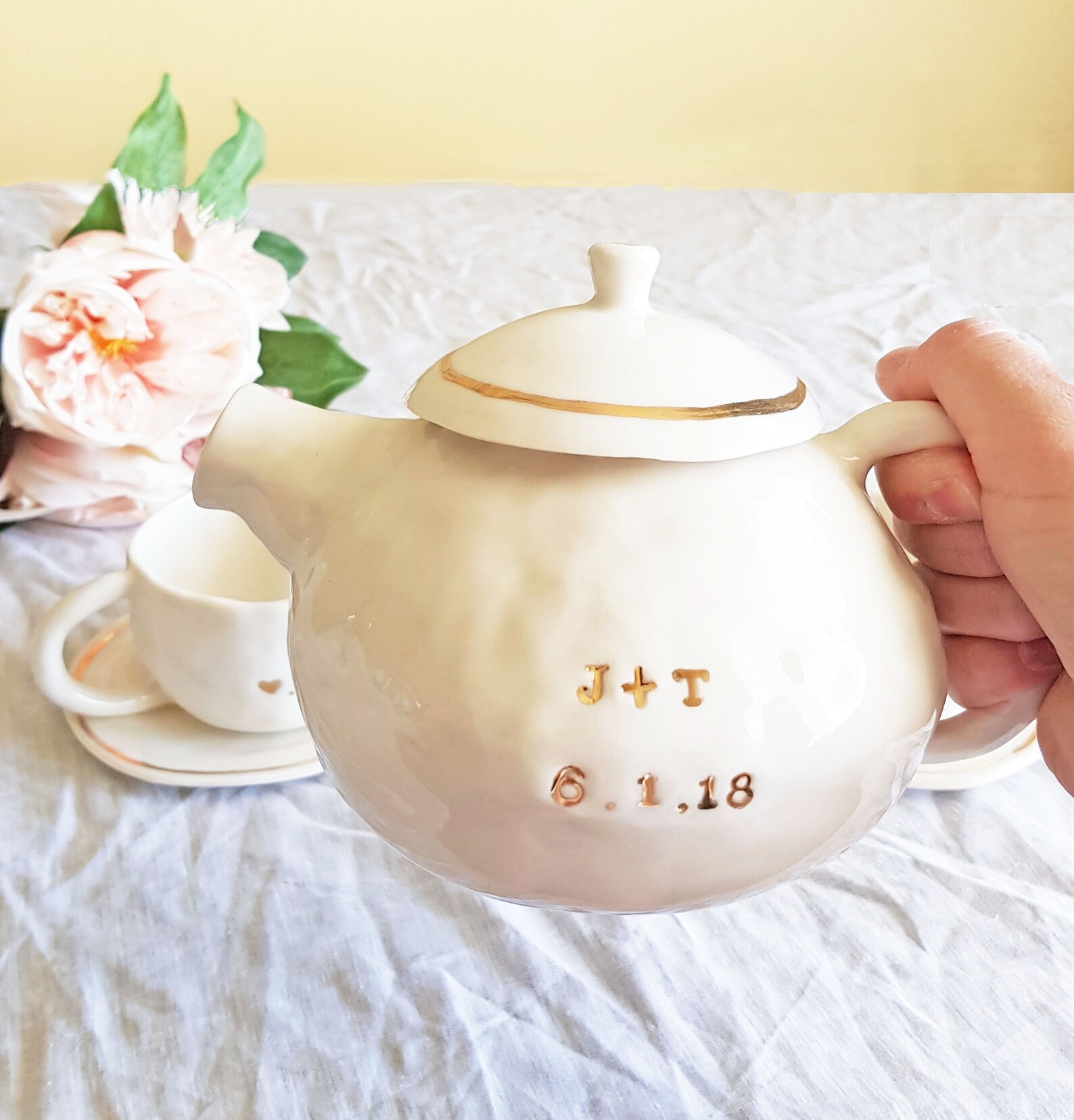 Teapot Set Wedding Gift Teacups Porcelain Gift Etsy Ireland