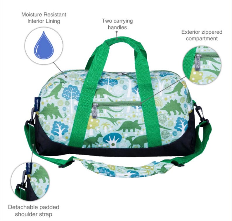 Personalized Boys Luggage Customs Kids Duffle Bag Dino Etsy