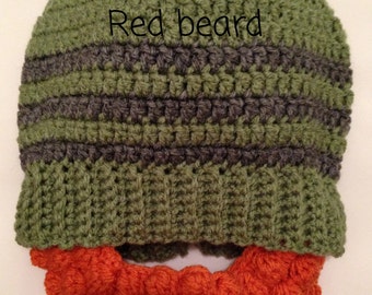 Crochet Beard Hat: Custom Color & Size