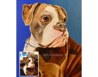 Custom Oil Painting of a Bulldog | Hand Painted Dog Portrait