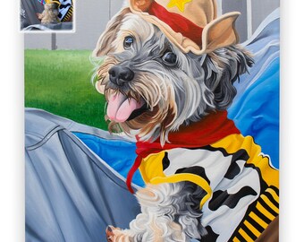 Custom Pet Portrait in Costume | Personalized Hand-Painted Pet Painting | Unique Pet Gift