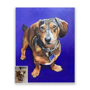 Custom Dachshund Painting, Pet Portrait