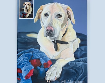 Custom Pet Portrait – Hand-Painted Dog Painting, Personalized Pet Art Gift