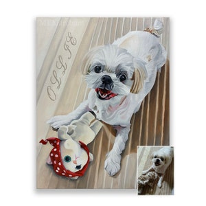 Custom Shih Tzu Dog Painting, Pet Portrait