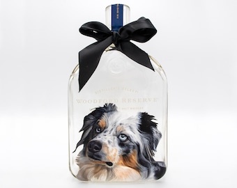 Custom Hand-Painted Pet Portrait on Bottle | Personalized Pet Memorial & Gift