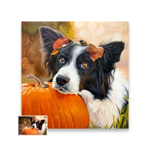 Custom Border Collie Dog Painting, Pet Portrait