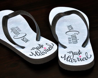 just married slippers