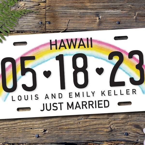 Wedding License  - Car License Plate | Wedding Car | Just Married | Wedding Date Sign | Personalized License | 10 Year Anniversary