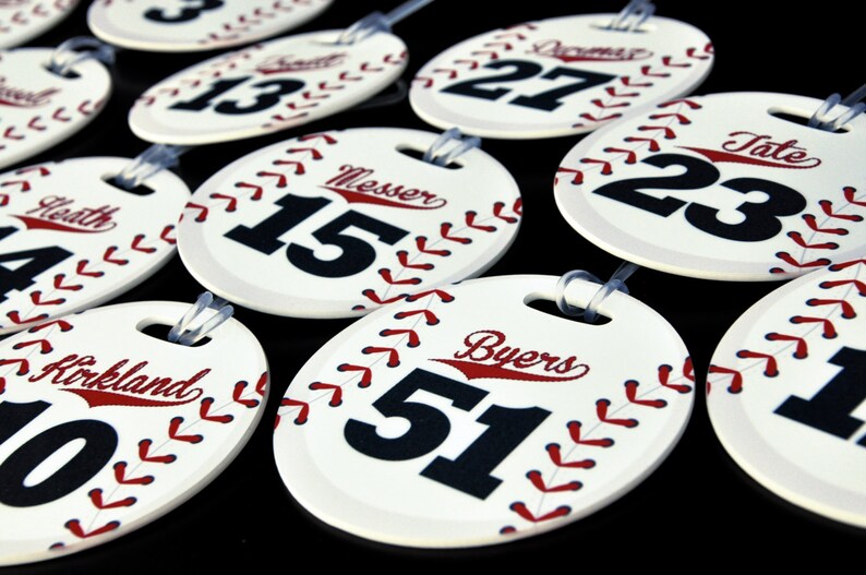 Baseball Bag Tag Personalized Baseball Bag Tag Baseball Etsy