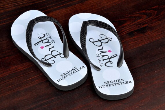 bride flip flops personalized
