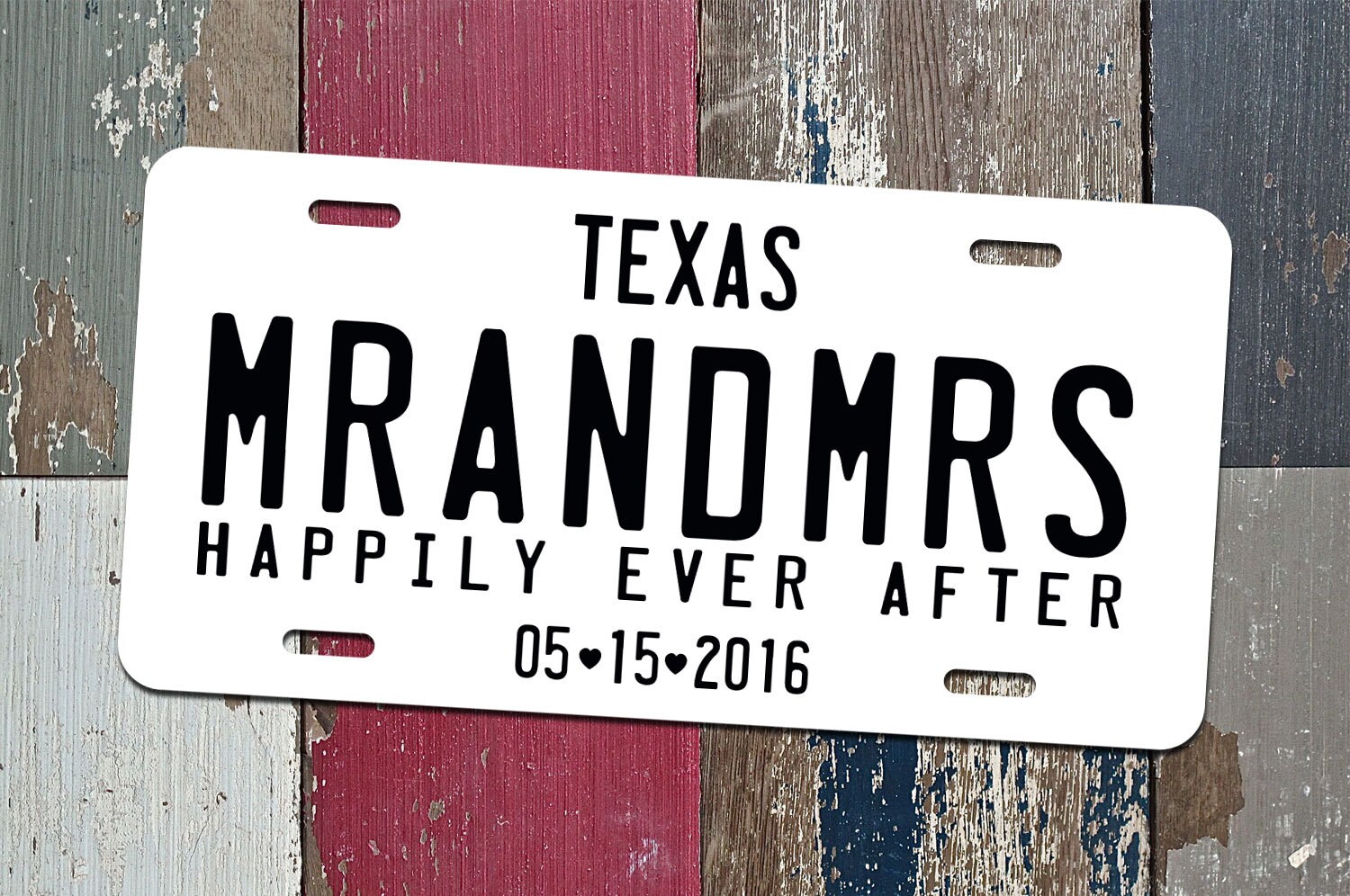 Just Married Personalized License Plate Happily Ever After Etsy