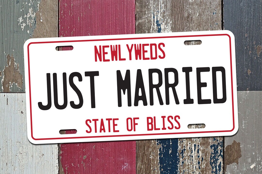 Personalized License Plate, Just Married, Mr Mrs, Bride, Groom