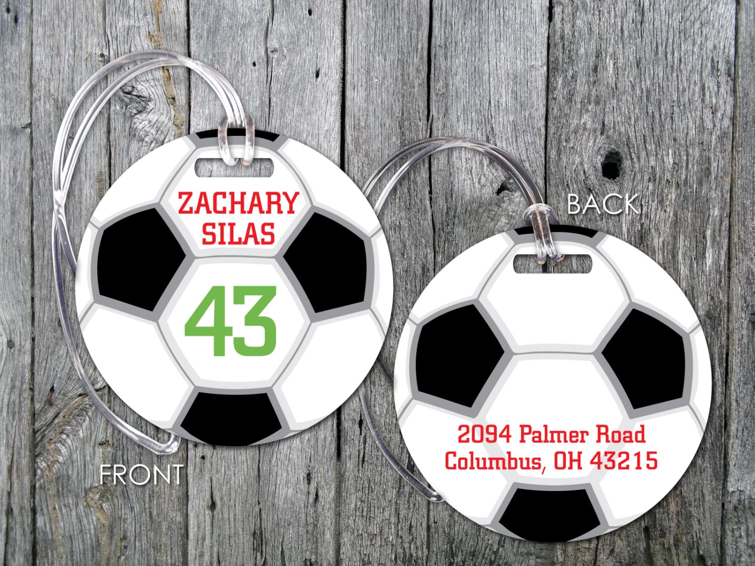 Soccer Bag Tag Personalized Soccer Bag Tag Soccer Bag Tag Etsy
