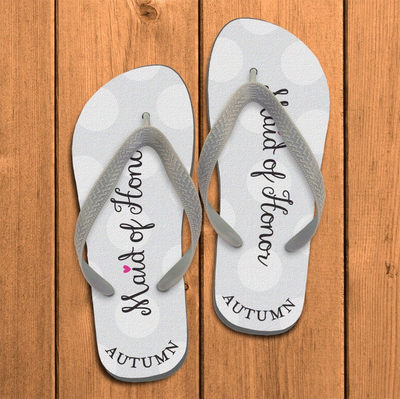 Name Sandals Flip Flops Bridal Flip Flops Custom Wedding Flip Flop Custom Flip Flops Wedding Maid of Honor Custom Wedding Flip Flops