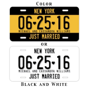 Wedding License Hawaii License Plate Wedding Car Just Maui'd Wedding Date Sign Personalized License 10 Year Anniversary image 8