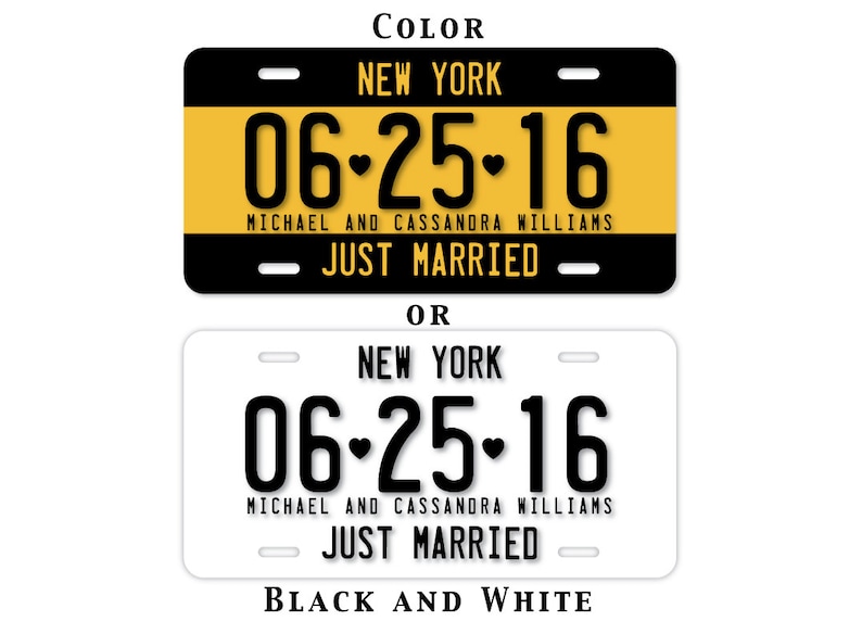 Wedding License Hawaii License Plate Wedding Car Just Maui'd Wedding Date Sign Personalized License 10 Year Anniversary image 8