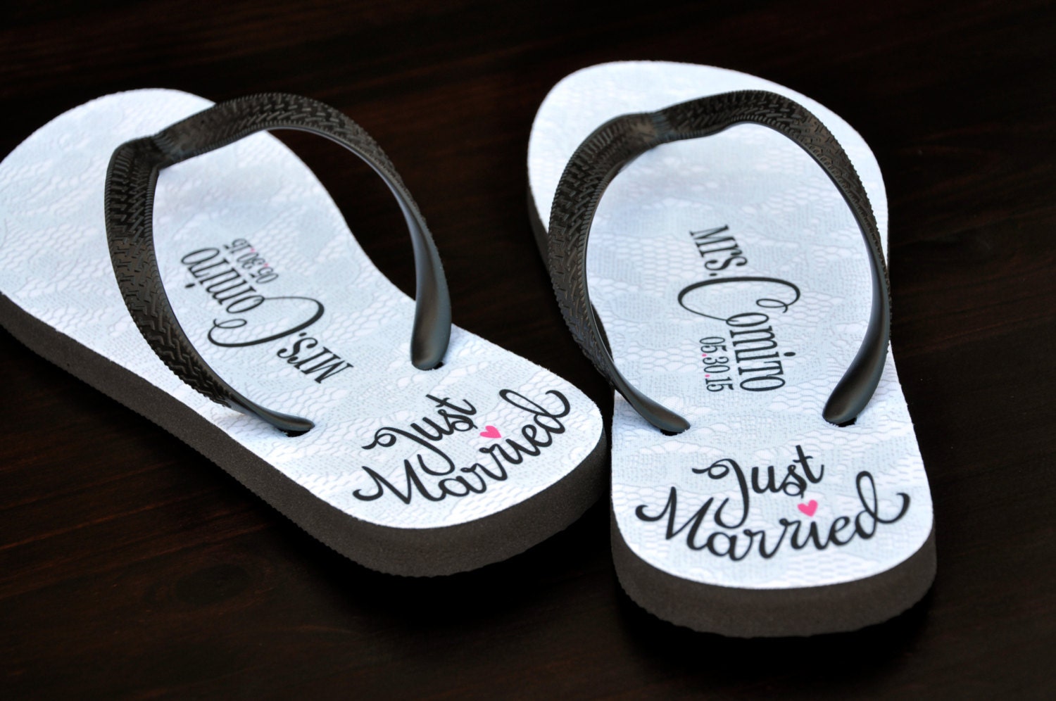 flip flops that say bride