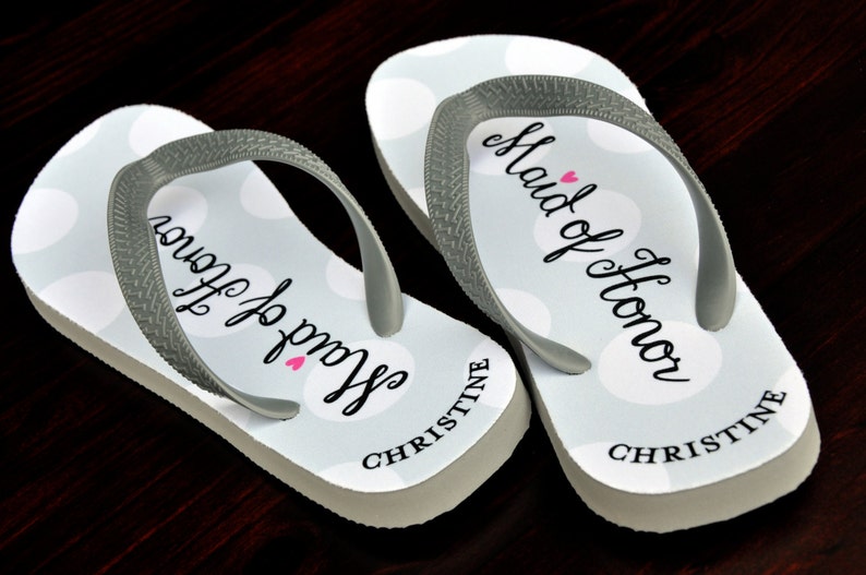 Name Sandals Flip Flops Bridal Flip Flops Custom Wedding Flip Flop Custom Flip Flops Wedding Maid of Honor Custom Wedding Flip Flops