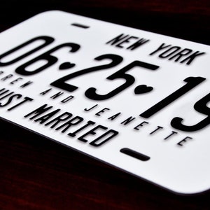 Wedding License  - Car License Plate | Wedding Car | Just Married | Wedding Date Sign | Personalized License | 10 Year Anniversary