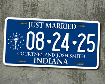 Personalized License Plate, Just Married, Mr Mrs, Bride, Groom, Personalized Gifts, Wedding Gift, Shower Gift, Couples Shower, Car Tag, Tin