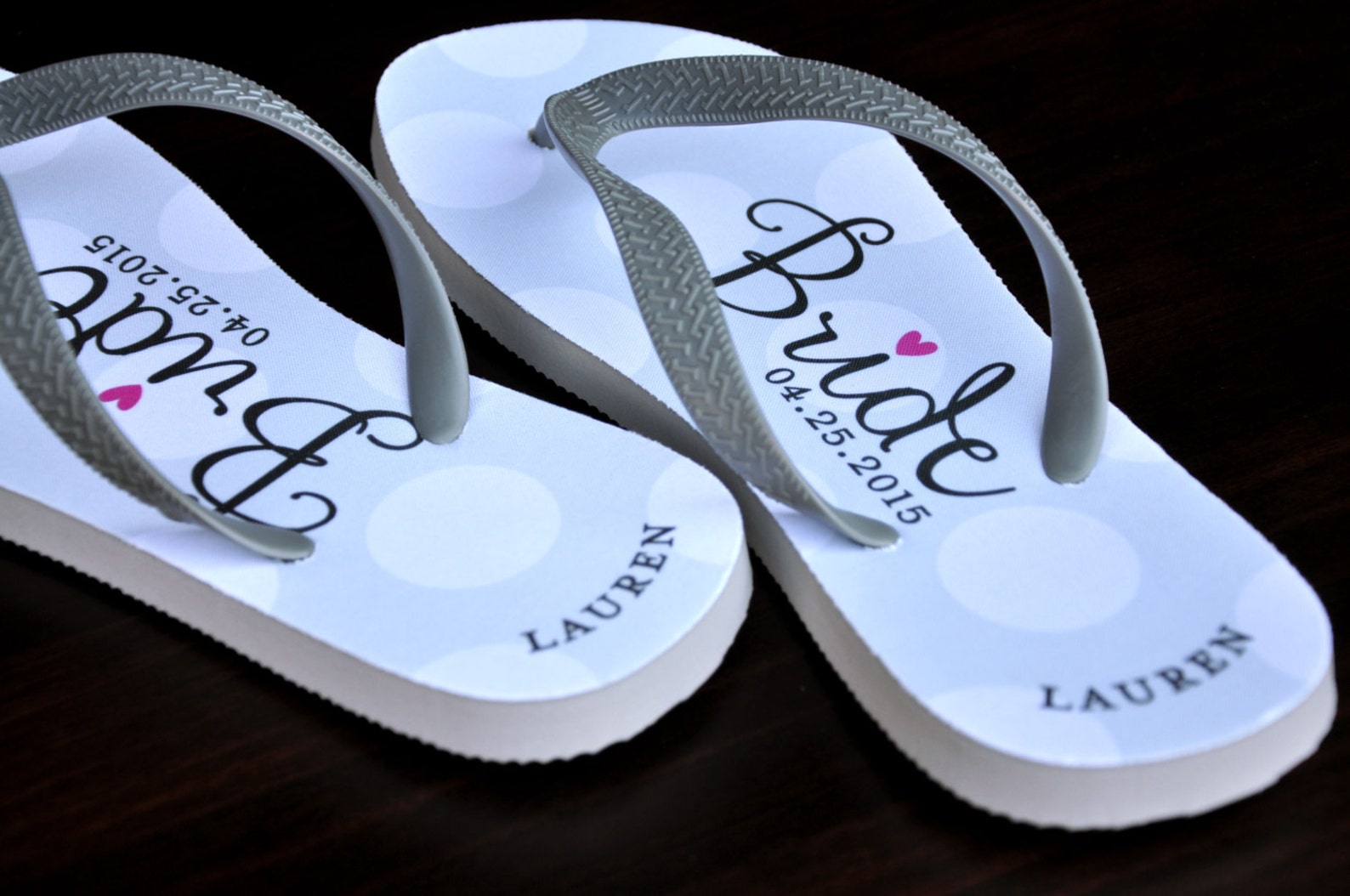 Bride Flip Flops Personalized Name and Date | Etsy